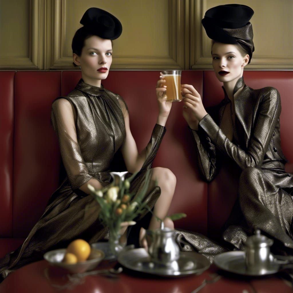 Photorealistic Portrait of Woman in Cafe, Hyperreal Style