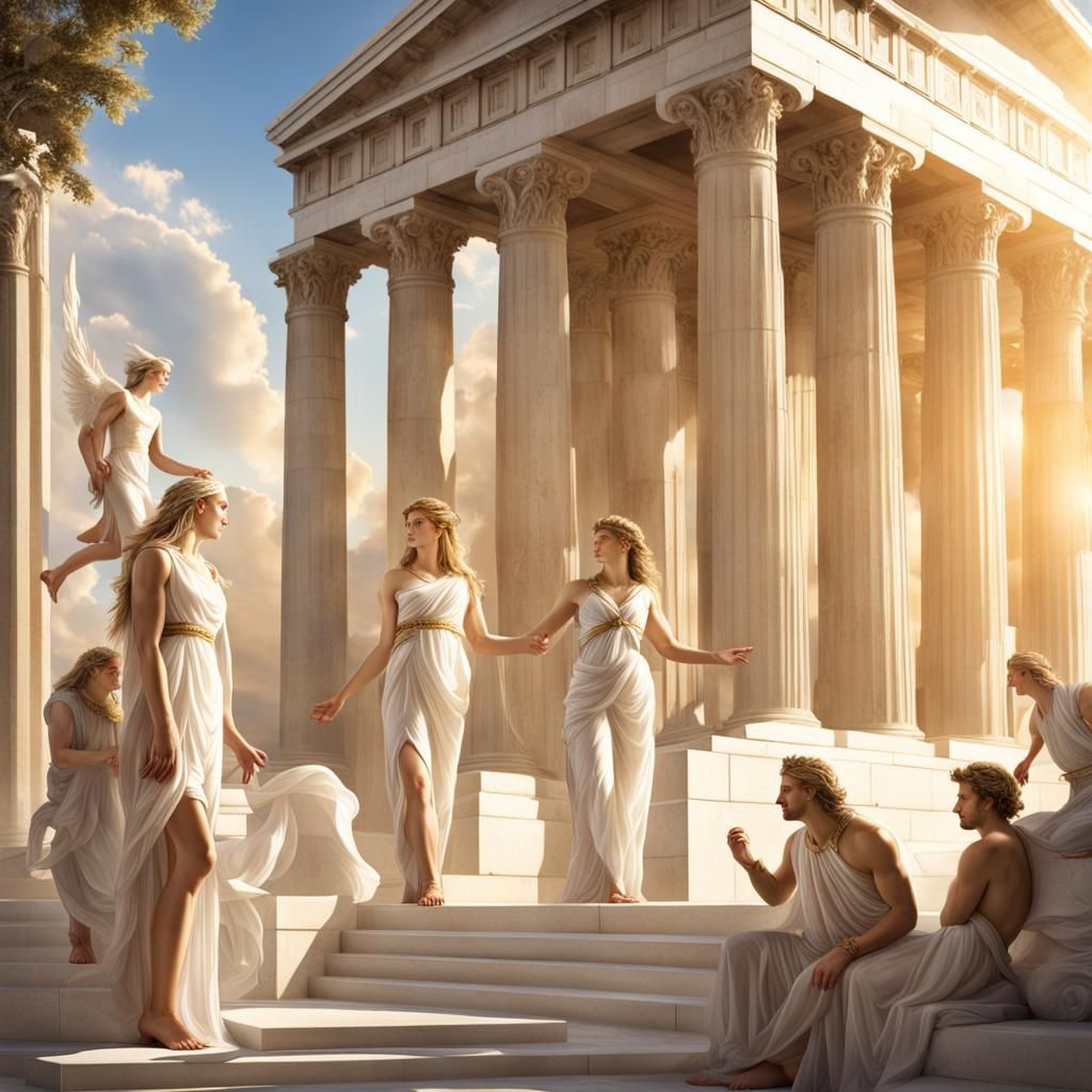 Greek Gods and Goddesses at Greek temple