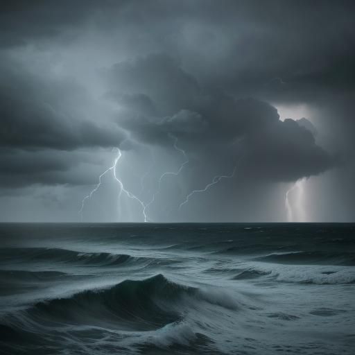 Hyperrealistic Storm at Sea in High Definition