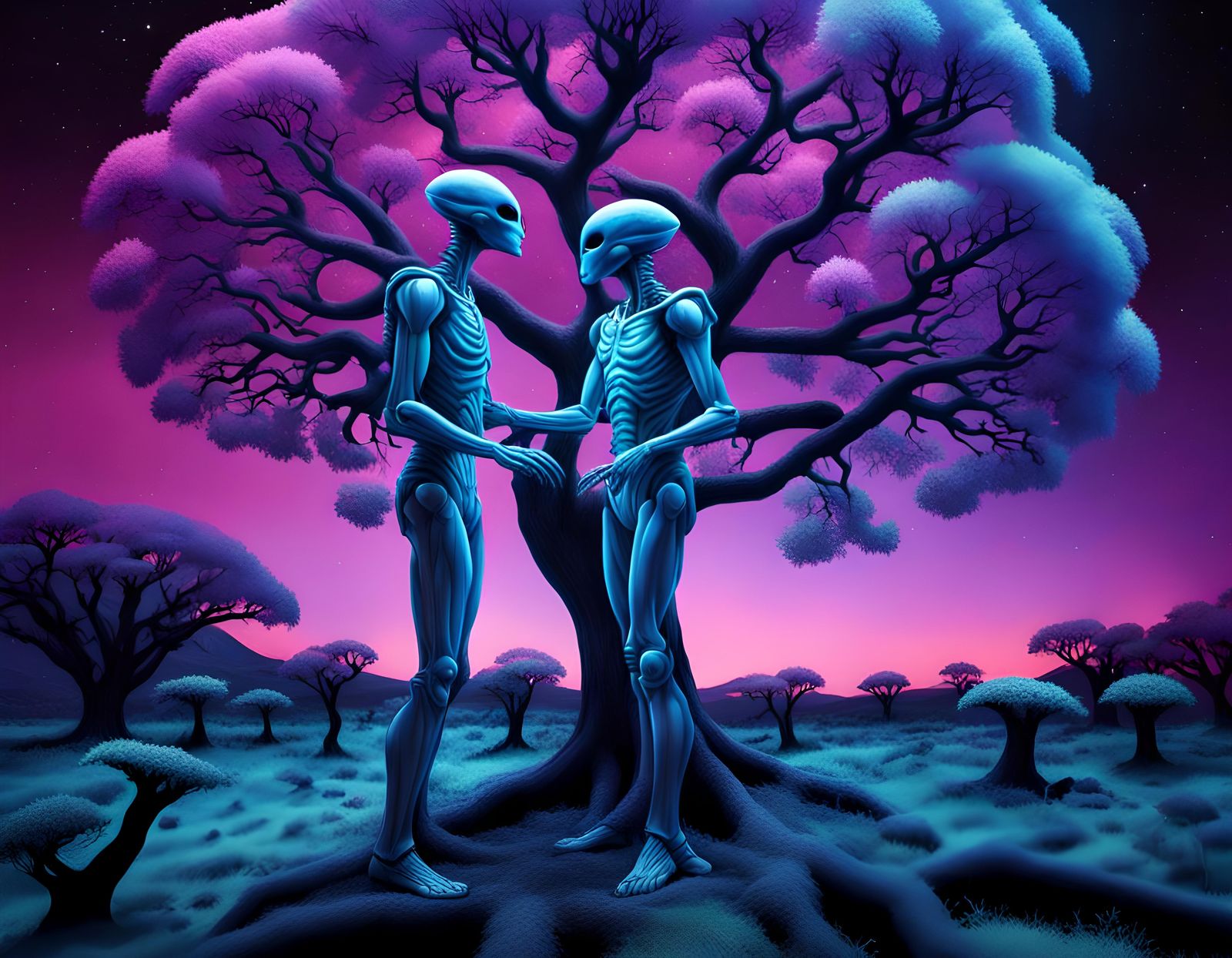 Alien Lovers in an Extraterrestrial Landscape