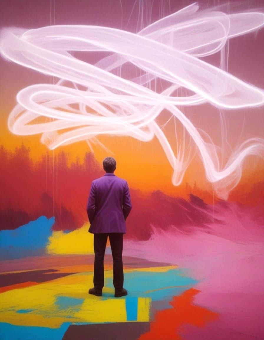 Vibrant Neon Installation Art in Abstract Hues