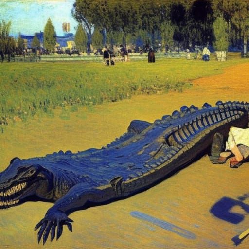 Crocodile with Big Teeth in Hyperrealistic Style