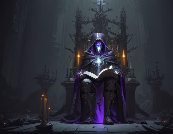 Robotic Death Priest in Dark Fantasy Concept Art