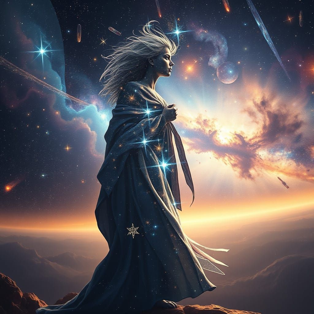 Cosmic Unity in Flowing Star-Studded Garb