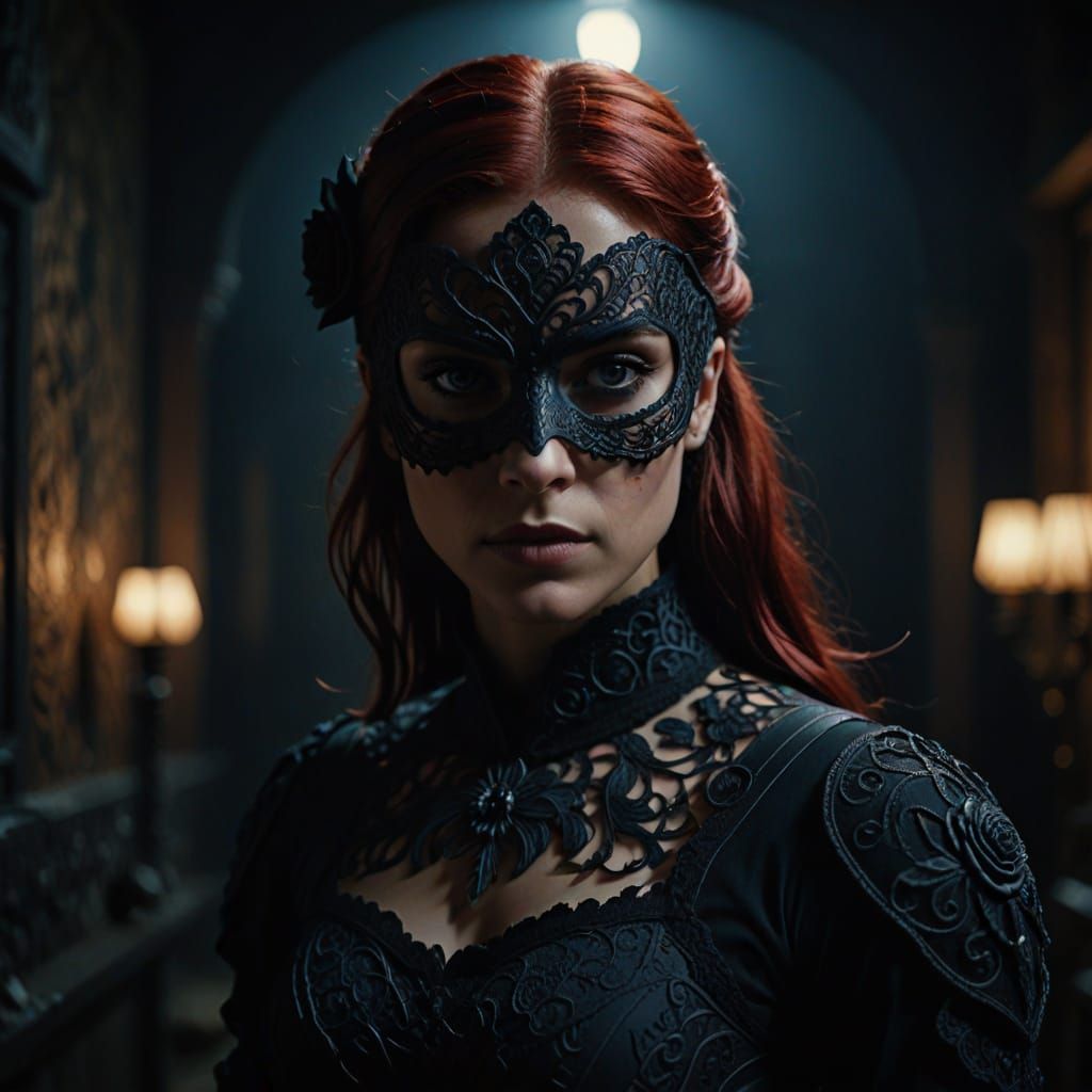 Argentinean Assassin with Red Hair in Dark Fantasy Art Style