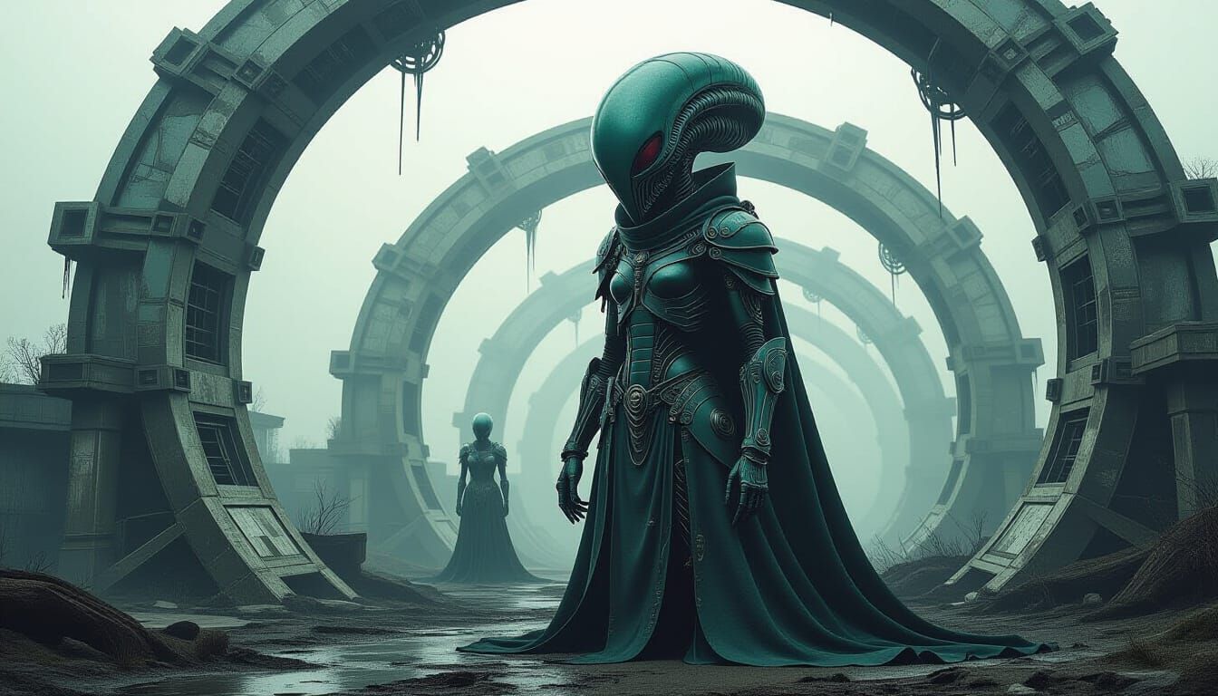 Biomechanical Alien Video Game Cover in Giger Style