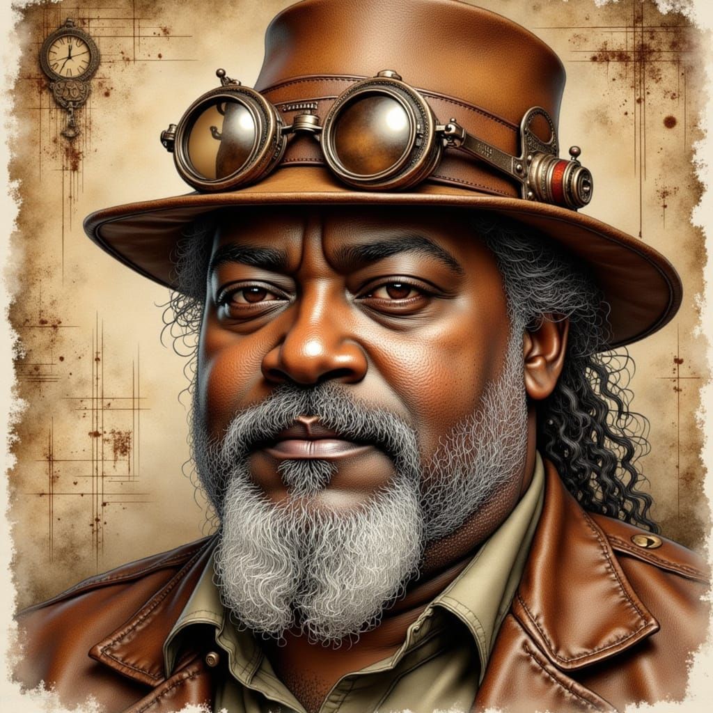 Steampunk Portrait with Monocle in High Resolution