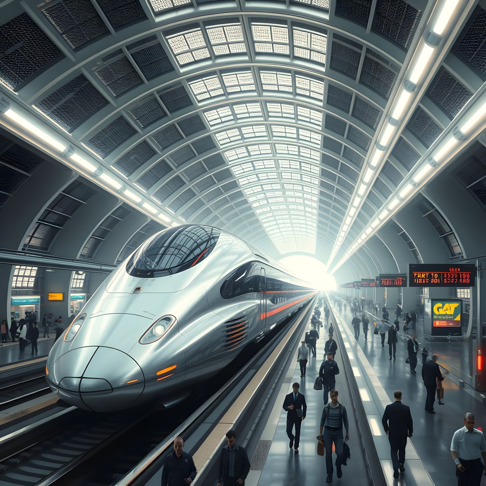 A Futuristic Railway Station in the Year 100,000