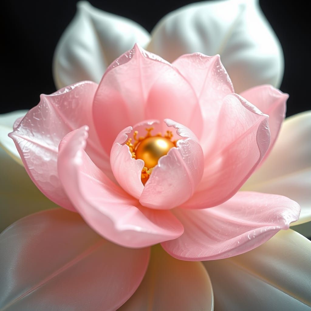 Gorgeous Pink and Gold Futuristic Floral