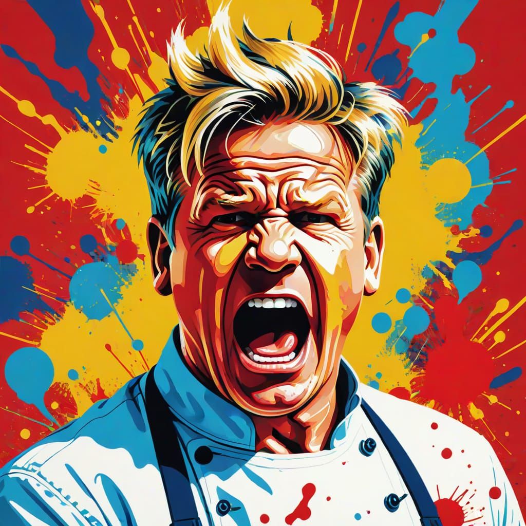 Gordon Ramsay Pop Art Screen Print