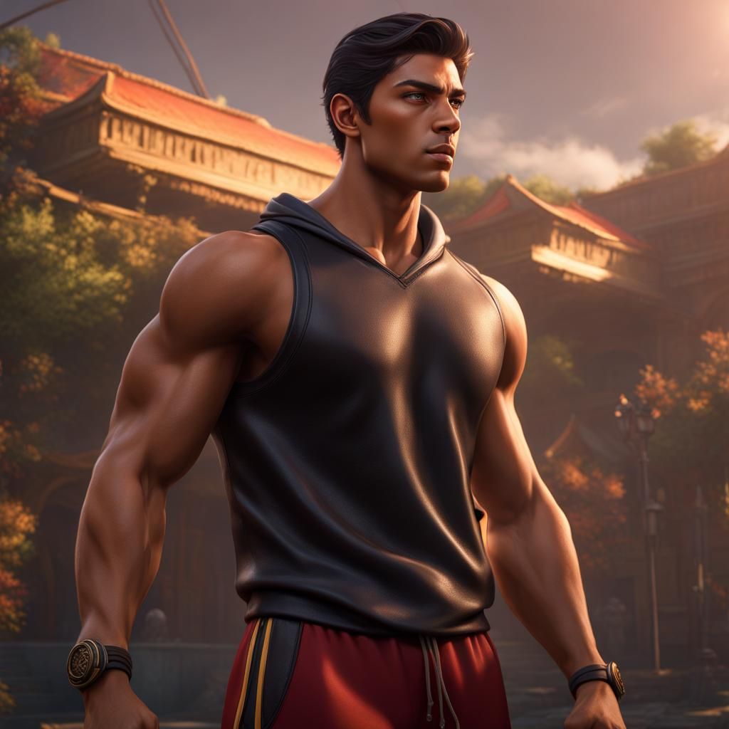 Teenage Male Portrait in Detailed Matte Painting Style