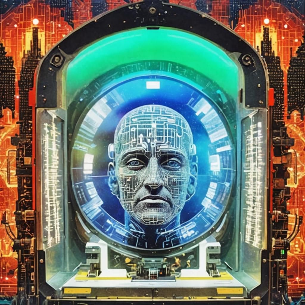 Futuristic Biometric Machine Scanning Fantastical Thoughts