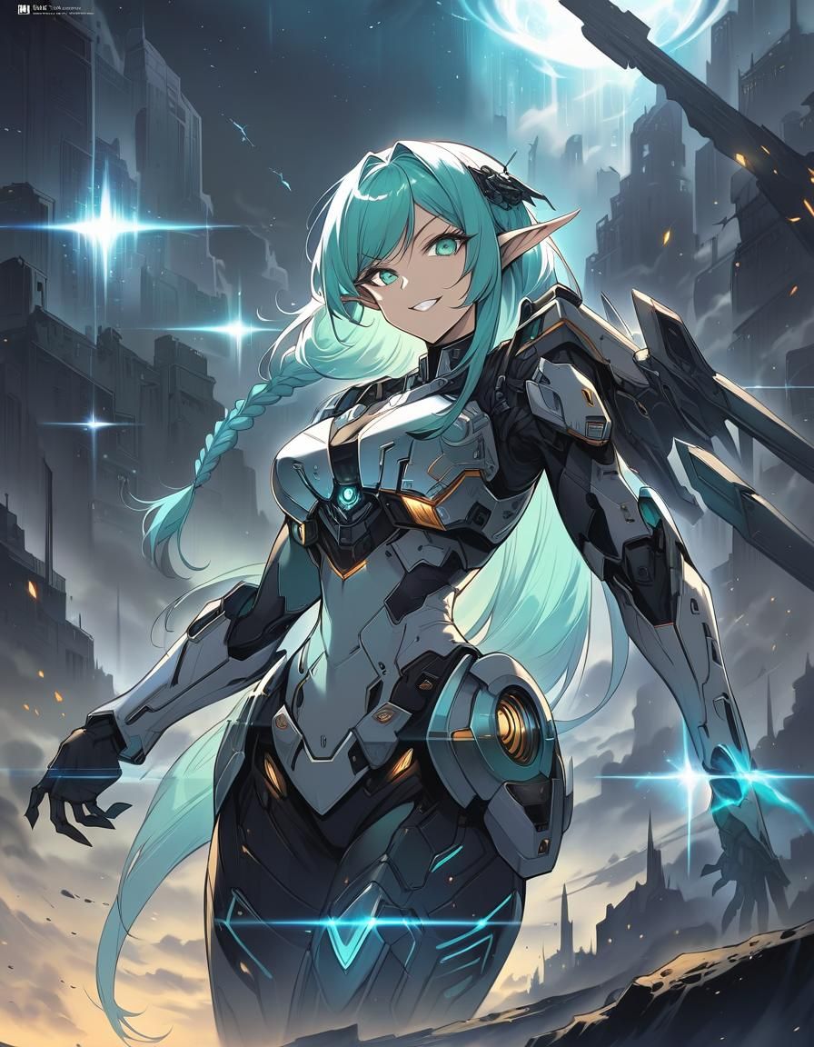 Sci-Fi Anime Elf Girl Mecha Pilot