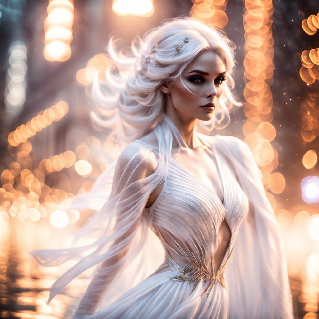 Ethereal Ghostly Lady in Soft Bokeh