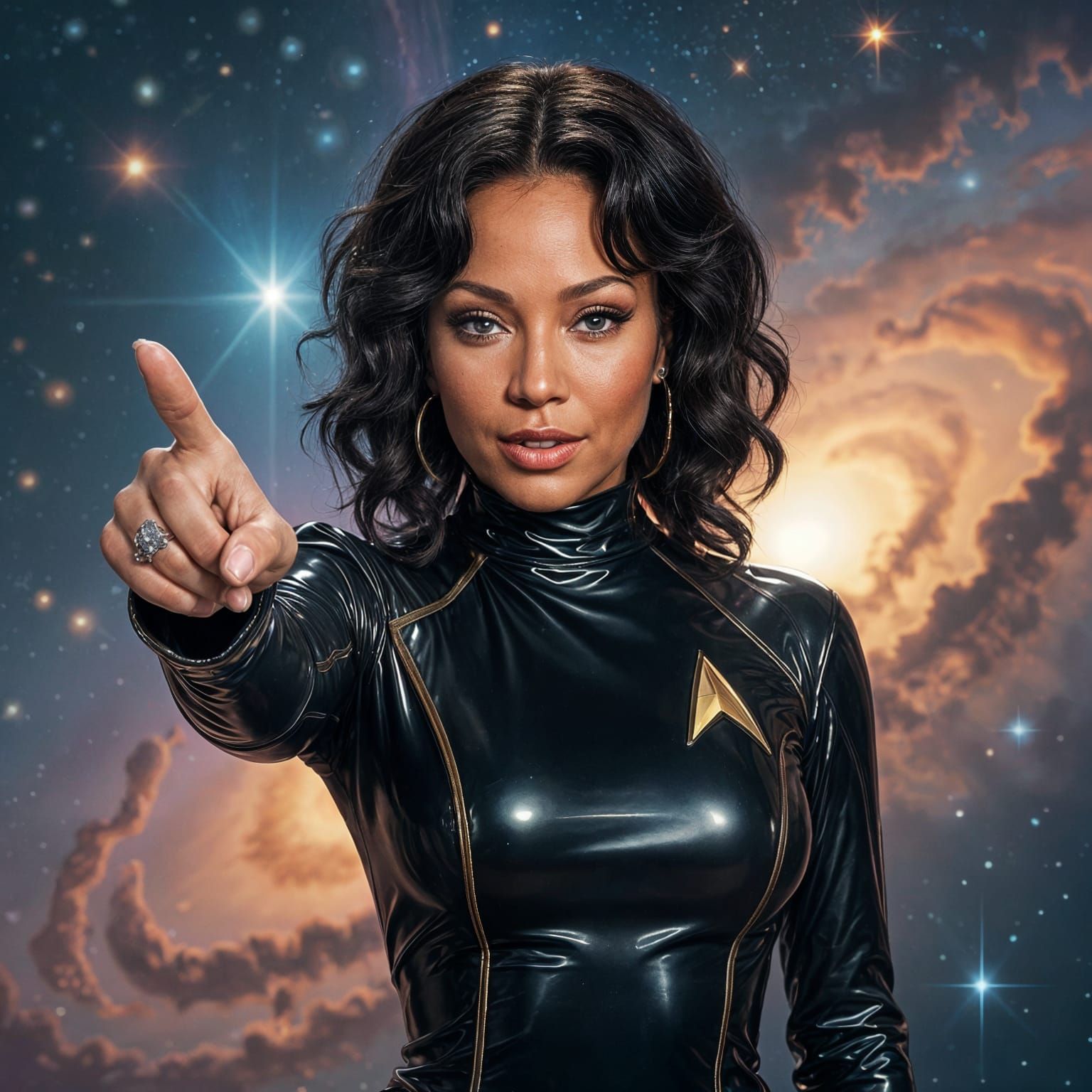 Scary Spice as Starfleet Captain in Latex