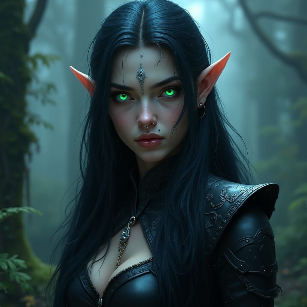 Dark Elf Assassin in Mysterious Forest