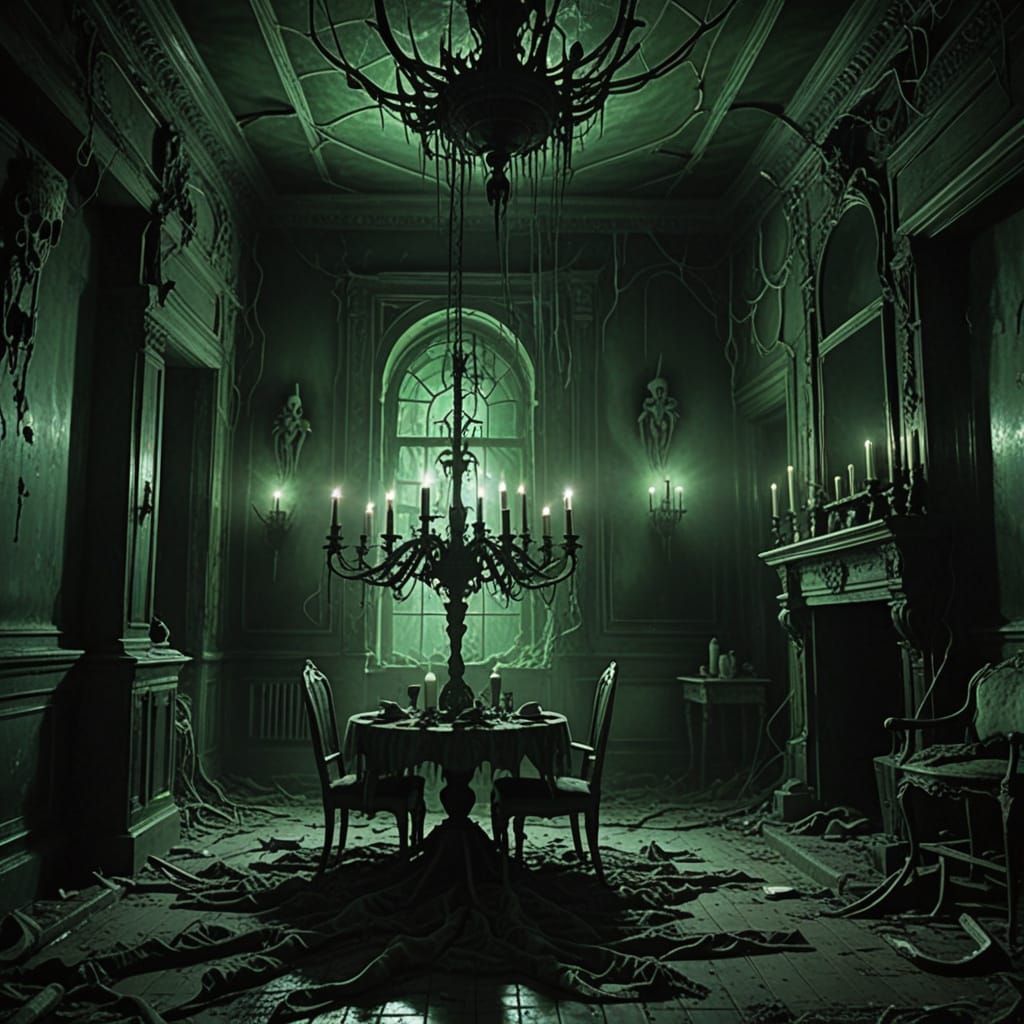 Ghostly Figure in Abandoned Mansion