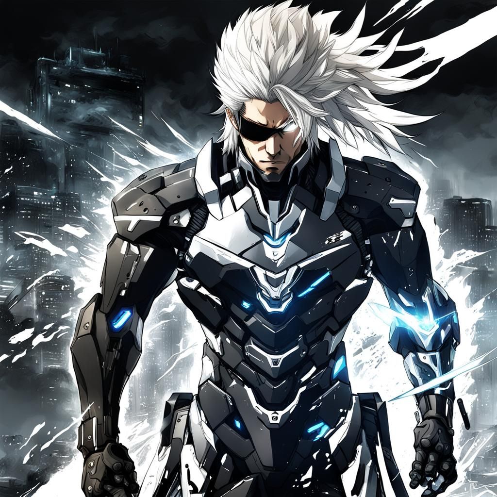 Raiden Metal Gear Rising in Anime Style