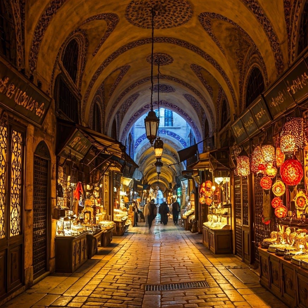 Grand Bazaar: Ornate Lanterns in Orientalist Style