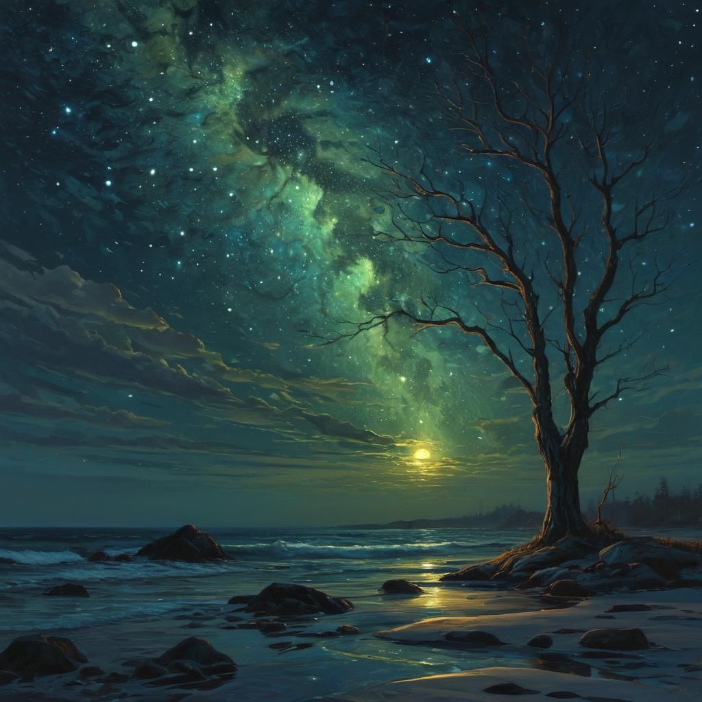 Bioluminescent Night Glow Digital Artwork