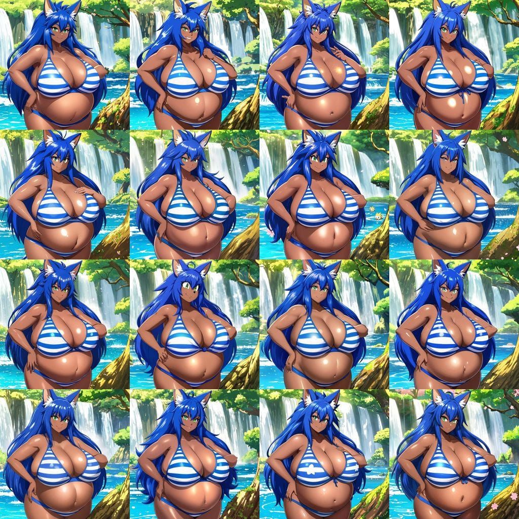 Pregnant Sonic Genderswap Fusion in Anime Style