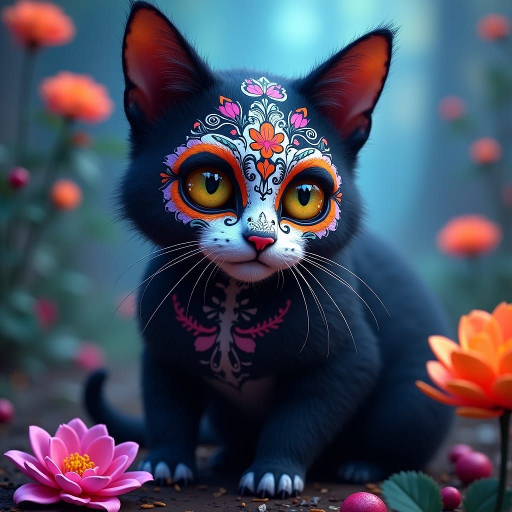 Day of the Dead Cat in a Fantasy Setting