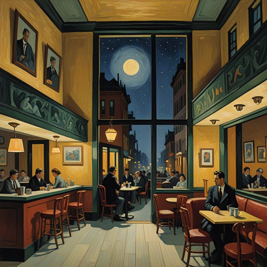 Warm Night Cafe Ambiance with Soft Lighting