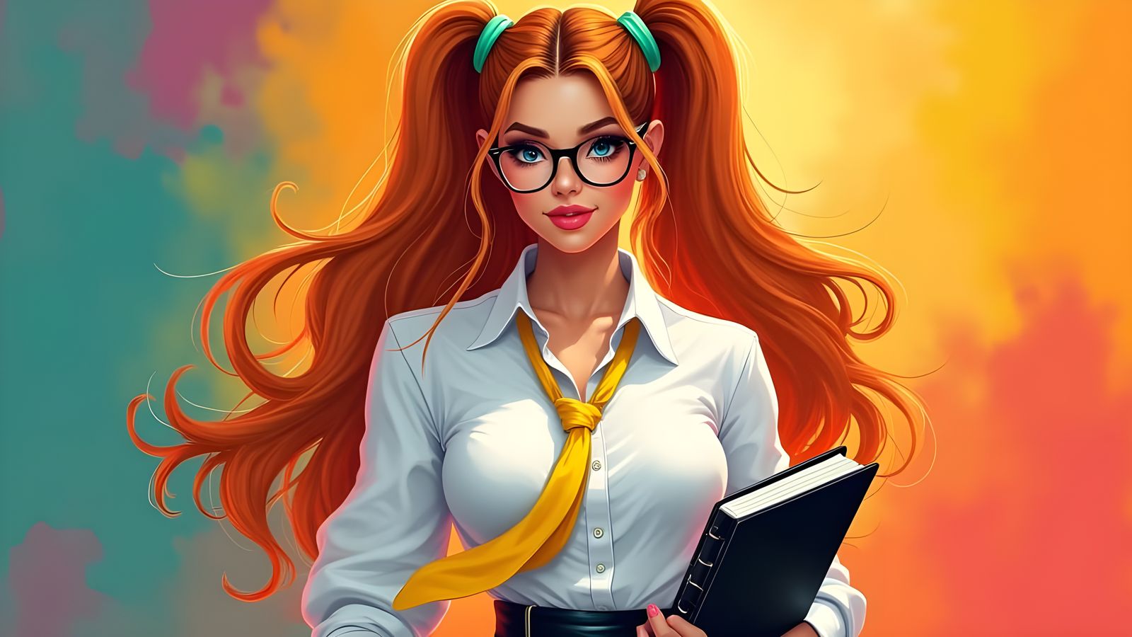 Sultry Professional in Vibrant Digital Art