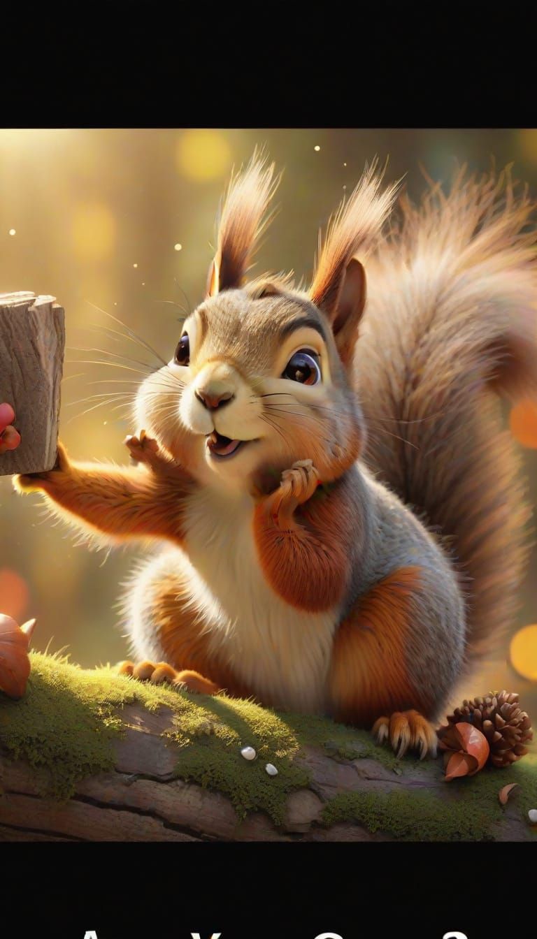 Charming Squirrel Blows Kiss in Pixar-Style 3D Animation