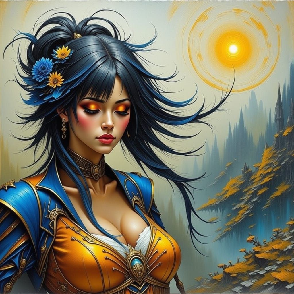 Cyberpunk Cityscape in a Stormy Night