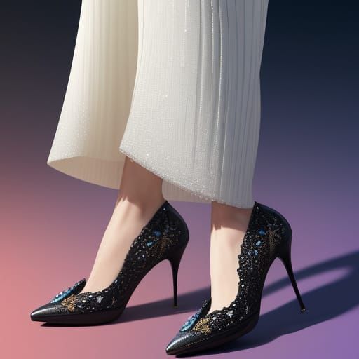 Elegant Woman in Gabriel d'Orsay Evening Shoes