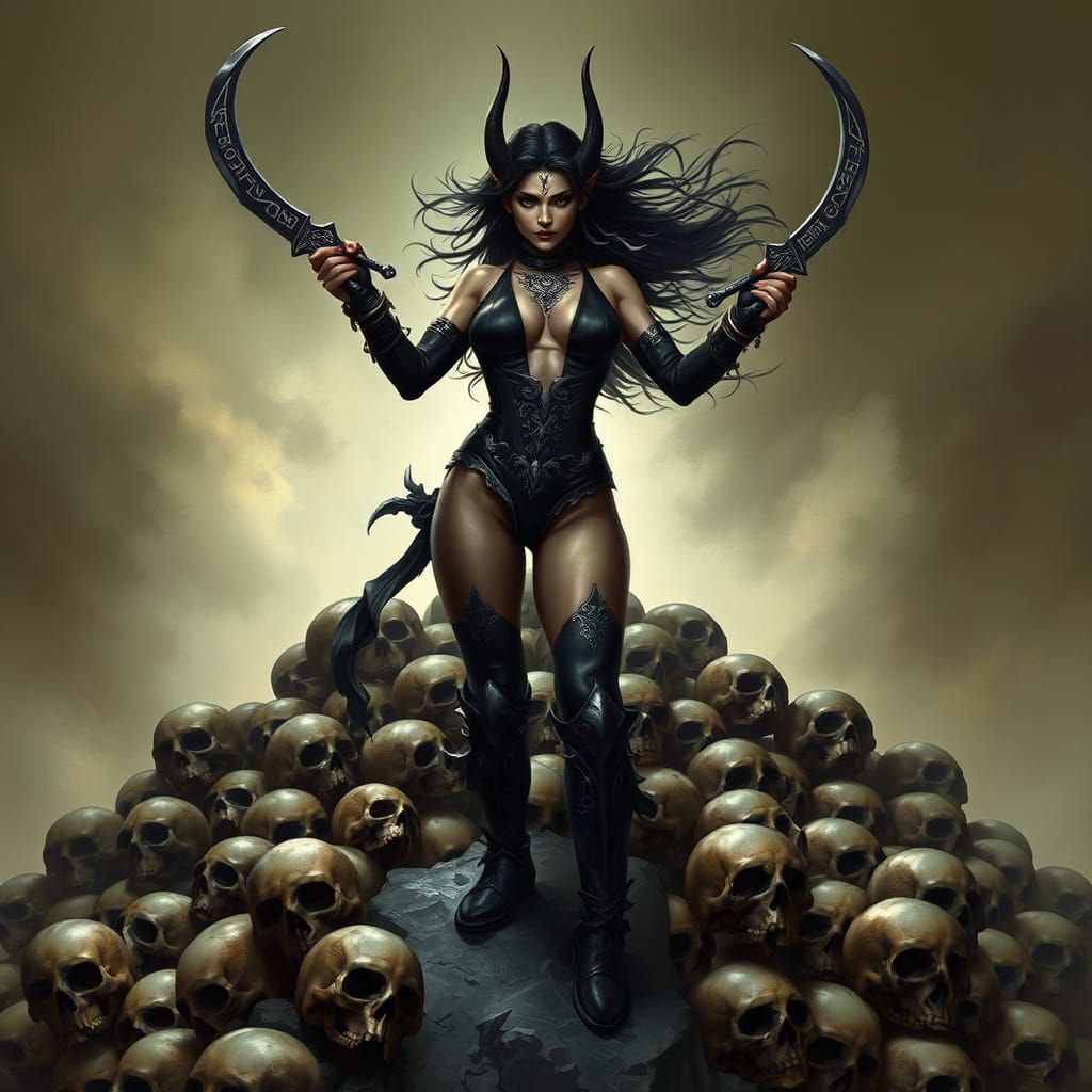 Dark Elf Warrior Goddess of Skull Mountain