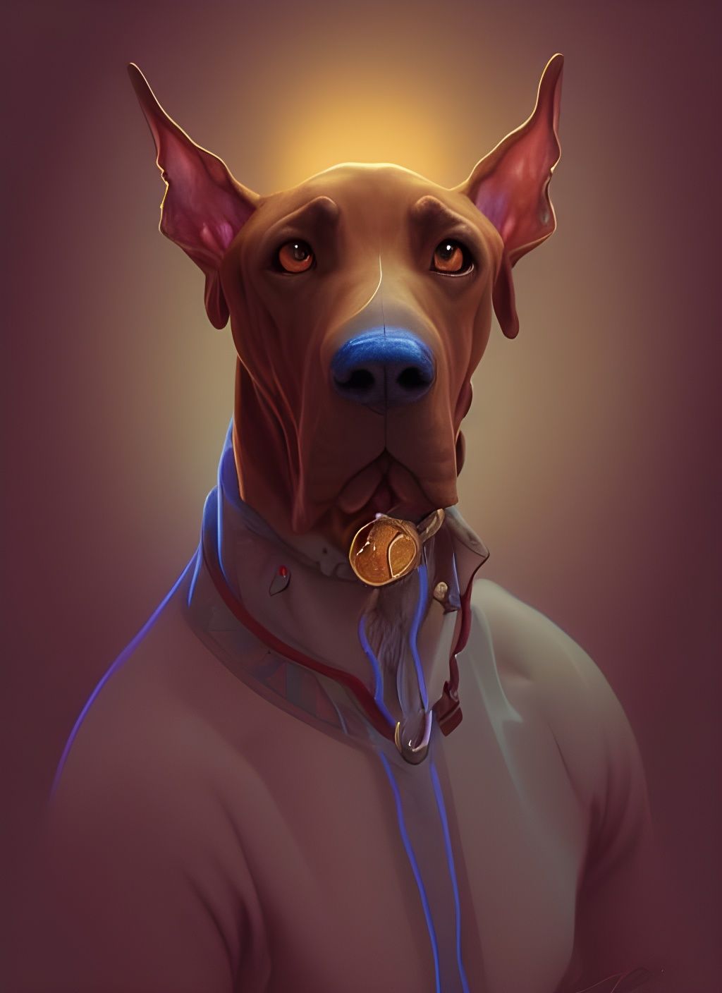 Psychedelic Portrait of Scooby Doo Solving Mystery