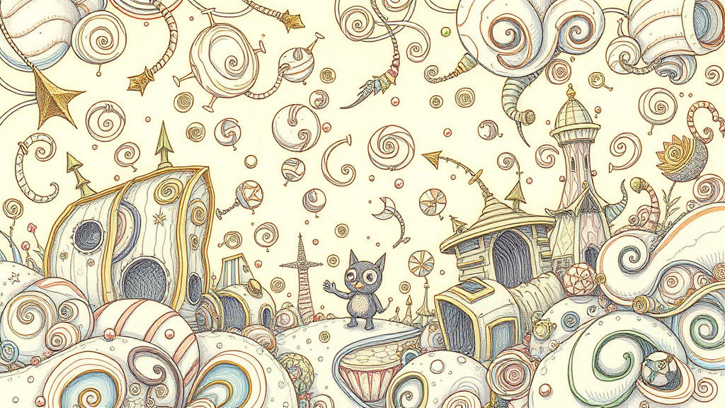 Fantastical Doodle Exploring a Surreal Landscape