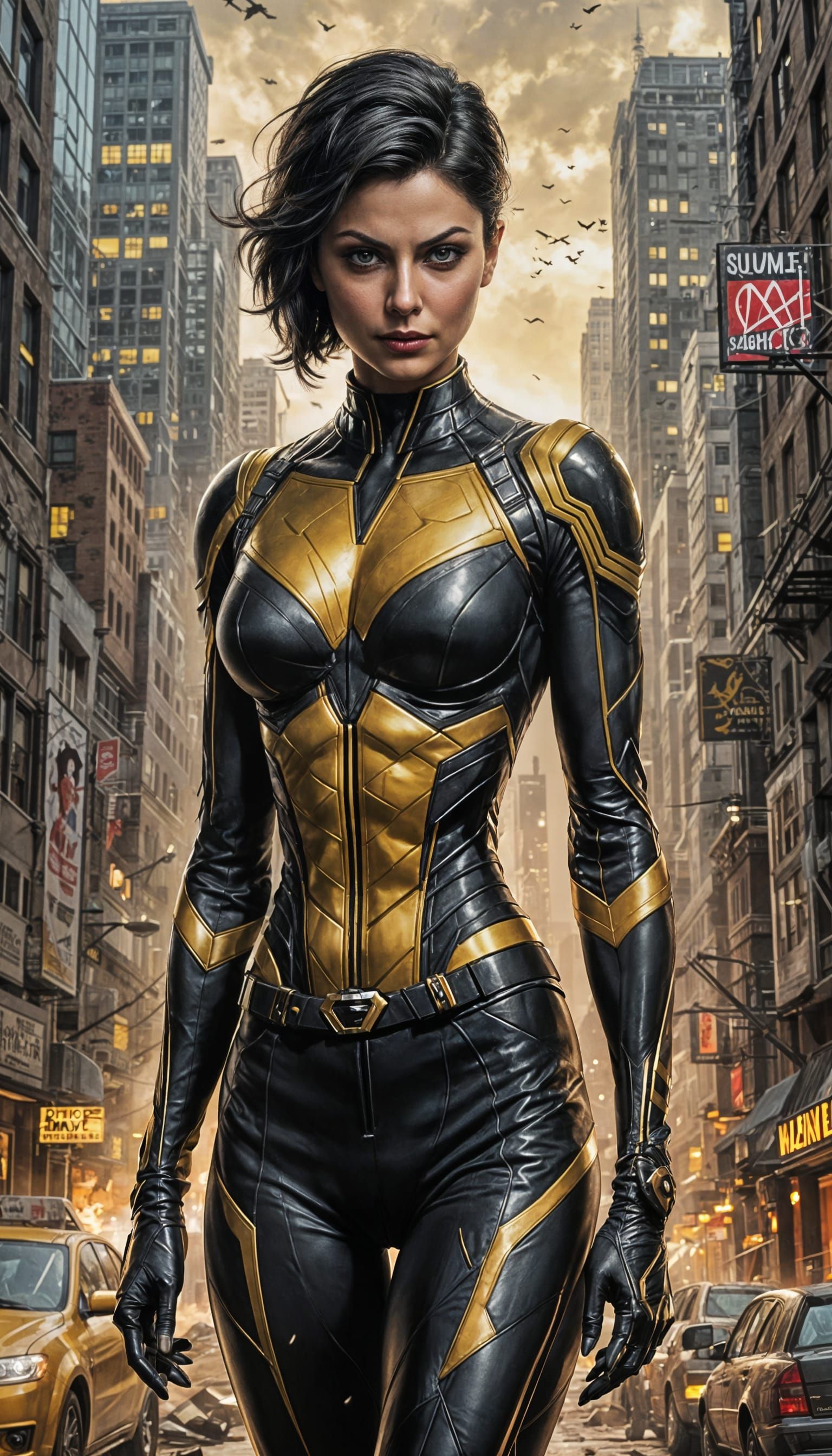 Yellowjacket Villainess: Muscular Marvel Character