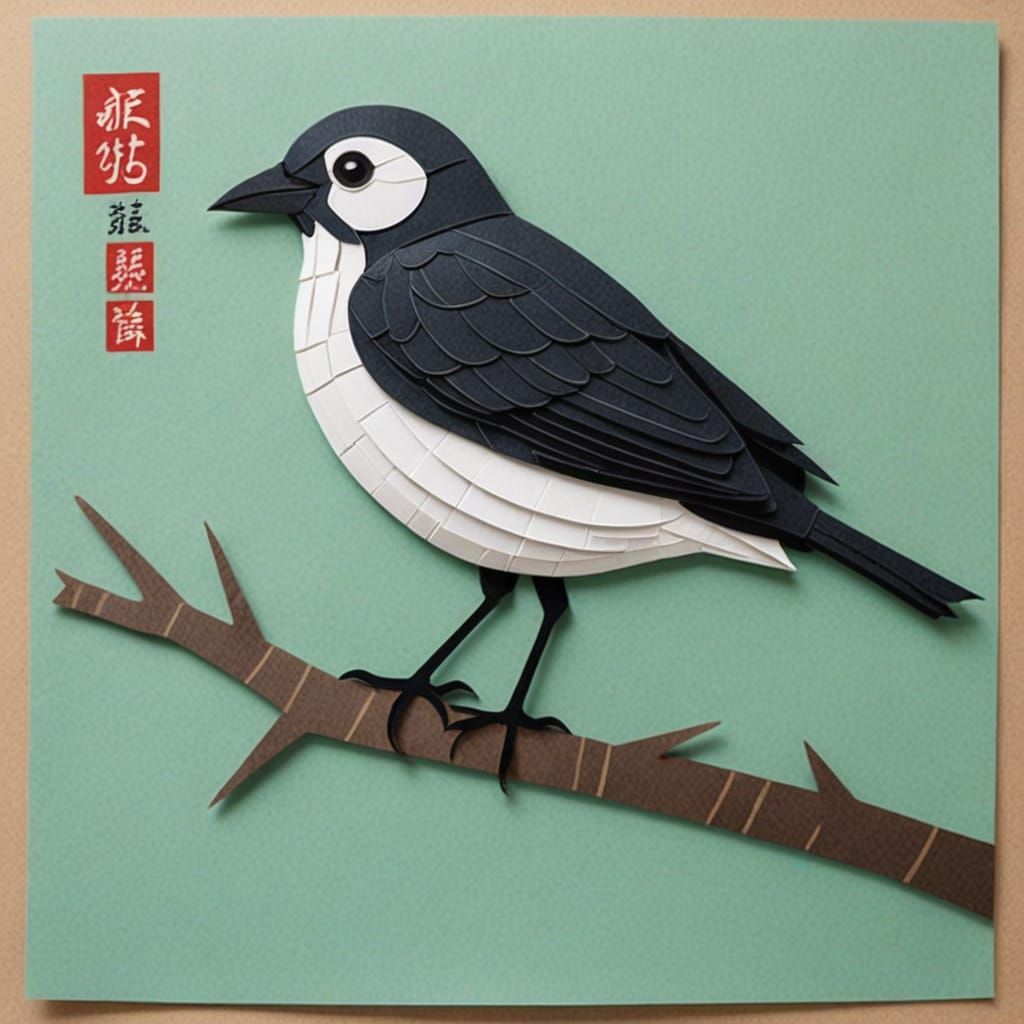 Origami Bird Crafted from Japanese Paper