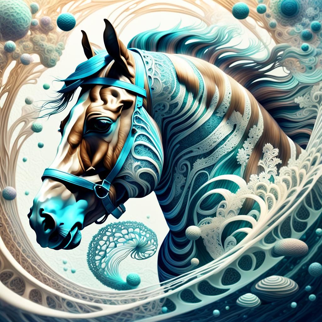Lace Horse in Dreamlike Digital Art