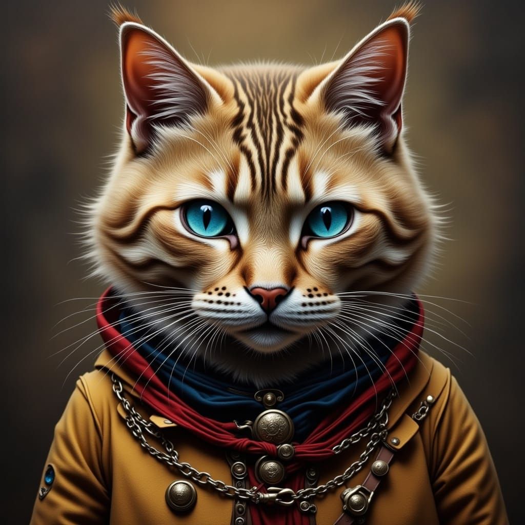 Hyperrealistic Manx Cat Portrait