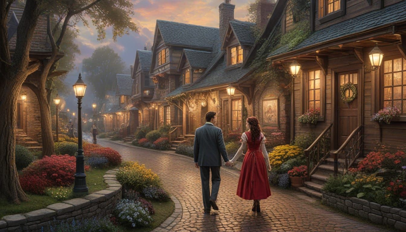 AI Art: Cosplay in the Style of Thomas Kinkade