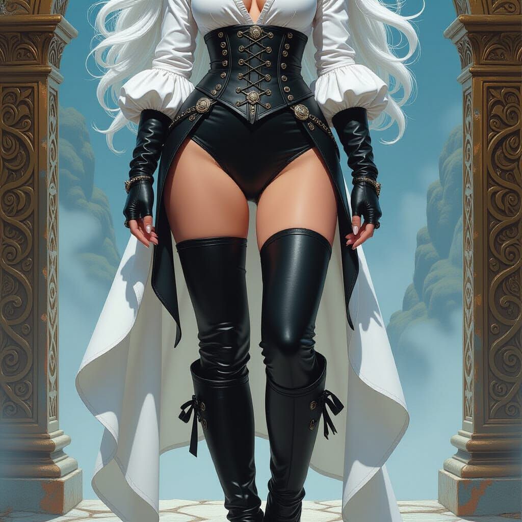 Drow Female in Fantasy Oil Painting Style