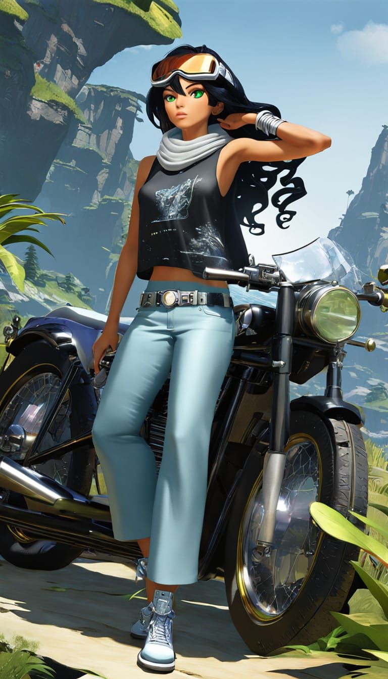 Anime-Inspired Original Character with Vibrant Details