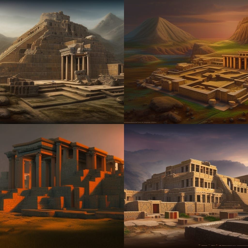 Ancient Minoan Architecture: Detailed Matte Painting