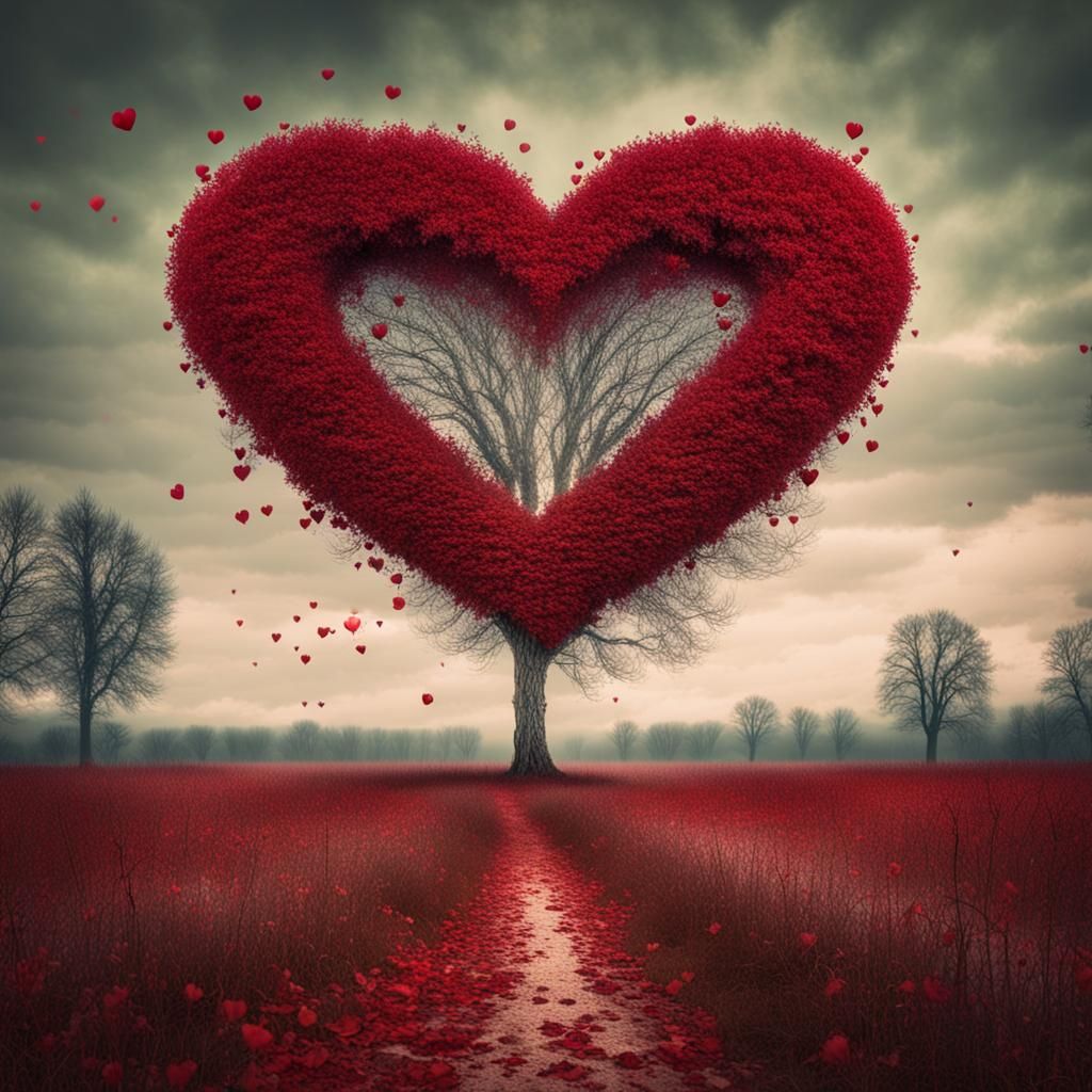 Valentine's Day Clearing with Heart-Shaped Leaves