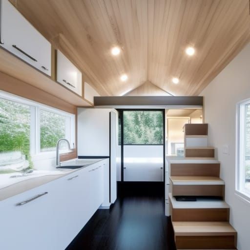 Minimalist Tiny House Interior in 3D Game Style