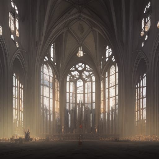 Cathedral Interior: Dark Fantasy Concept Art