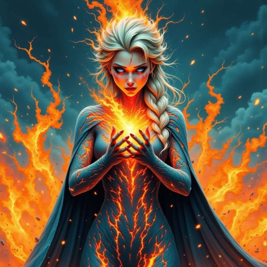 Elsa's Fiery Transformation: Ice Queen Melts Away