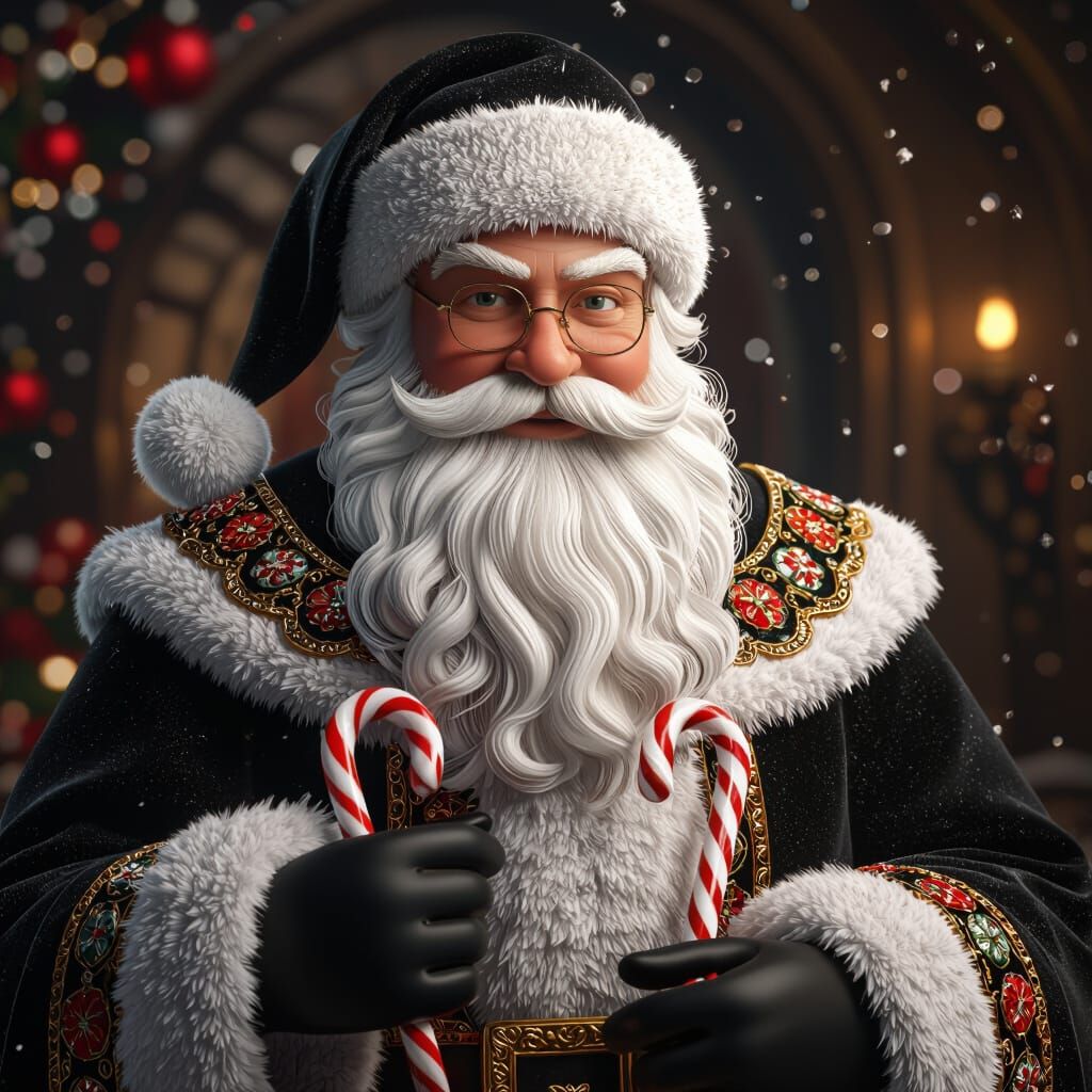 Santa Claus Regal Pattern in Matte Painting Style