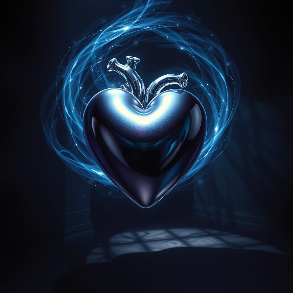 Chrome Heart in Swirling Light, Visionary Art