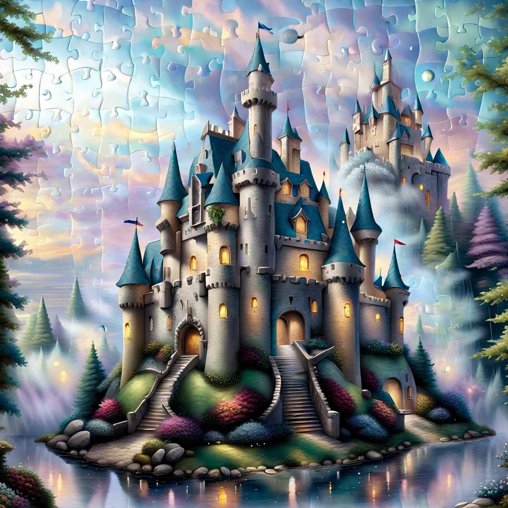 Enchanted Castle Puzzle: Epic Fantasy Scene