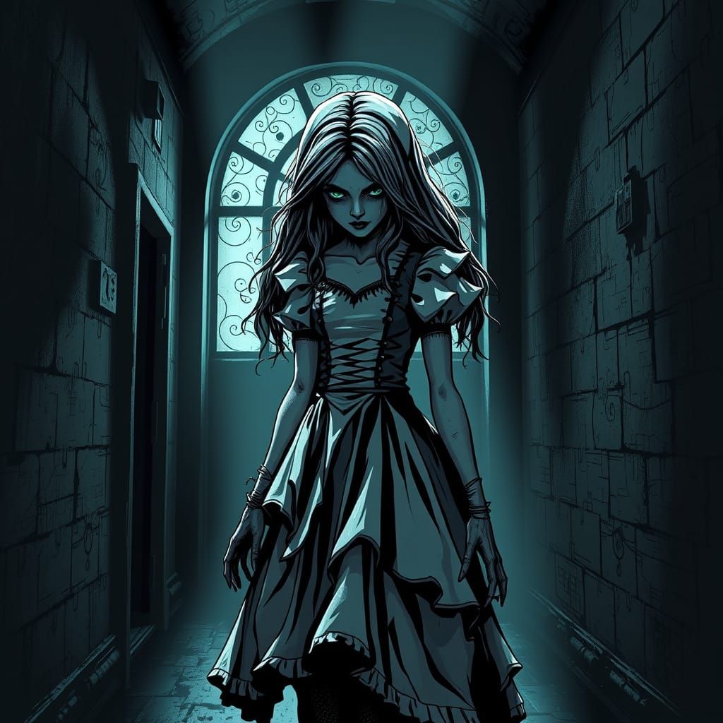 Alice in Gothic Asylum: Eerie Madness in Fractal Style